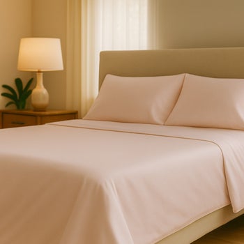 Dark blue sheet set with fitted sheet flat sheet and pillowcases