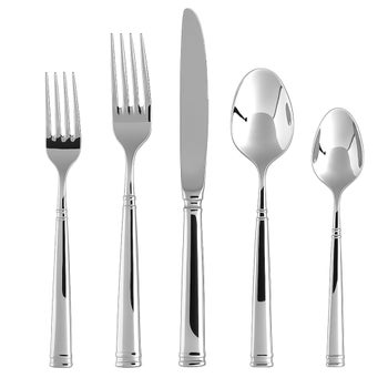 Fortessa Bistro 20-piece mirrored stainless steel flatware set