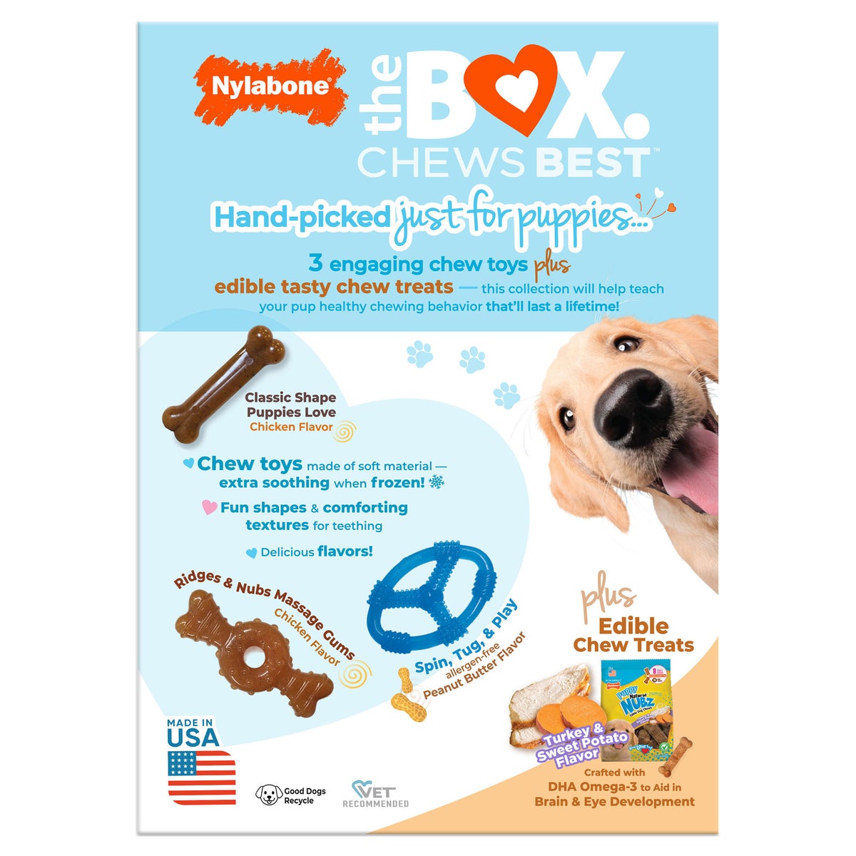 Nylabone ring bone with ridges and nubs