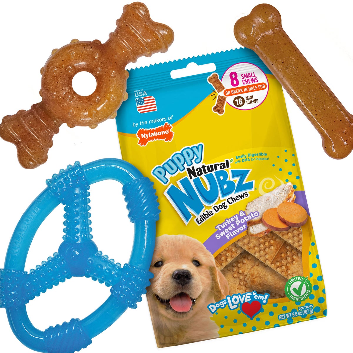 Nylabone puppy NUBZ chews gift box