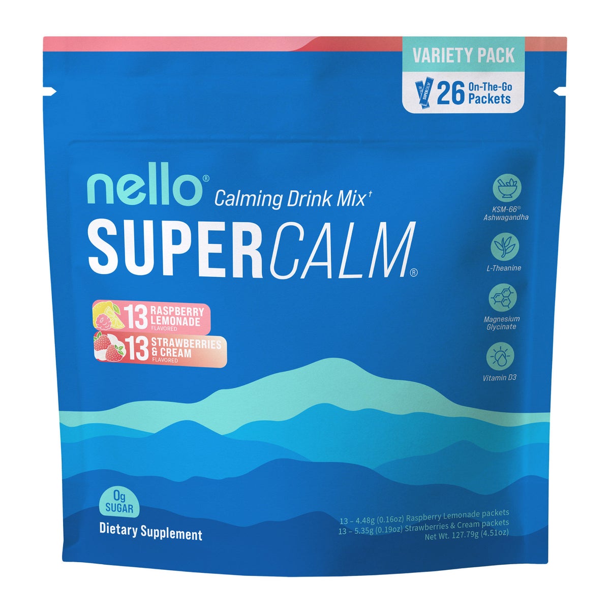 Nello Supercalm Raspberry Lemonade drink mix packets