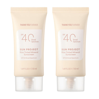 Thank You Farmer rice tinted mineral sunscreen SPF 40 2-pack