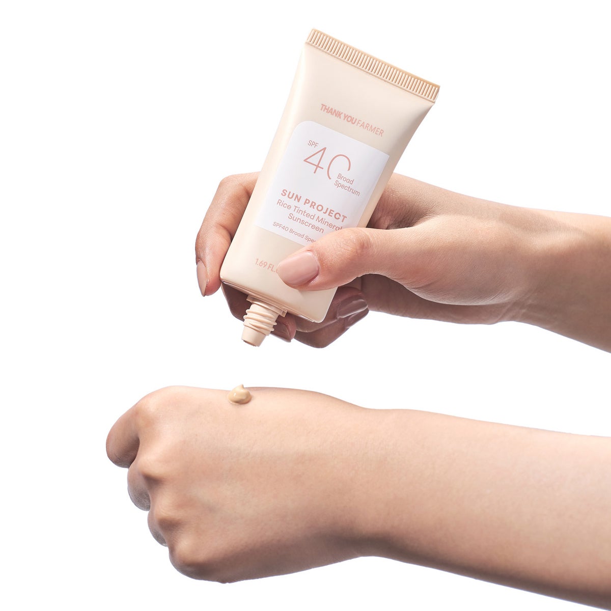 Tinted mineral sunscreen with sheer coverage and SPF 40