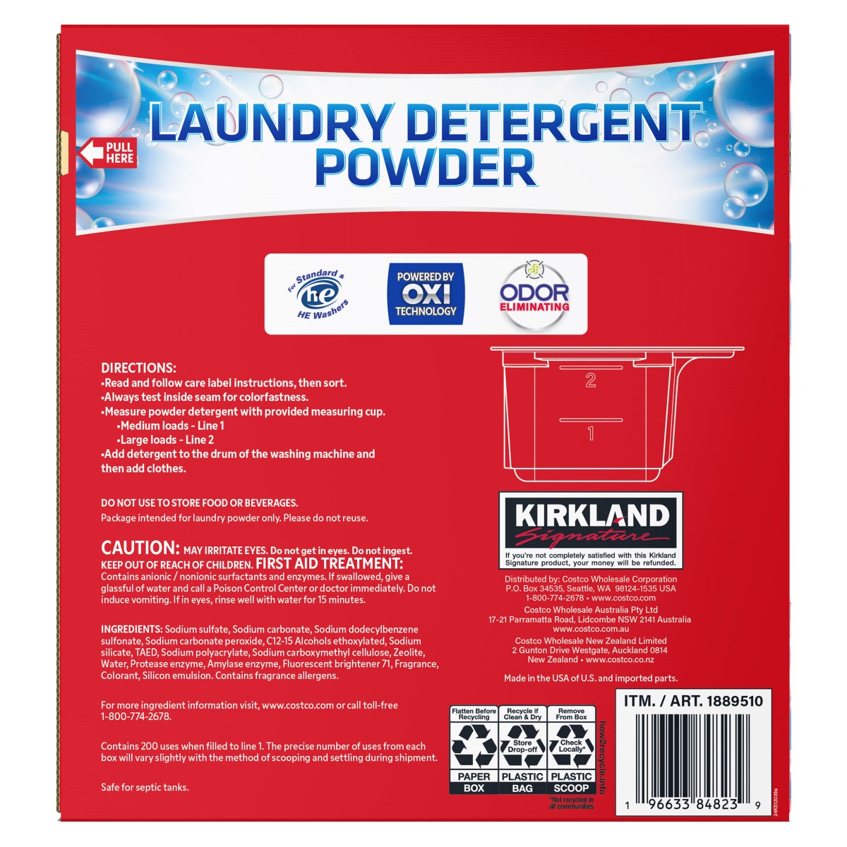 HE compatible Kirkland Signature fresh laundry detergent
