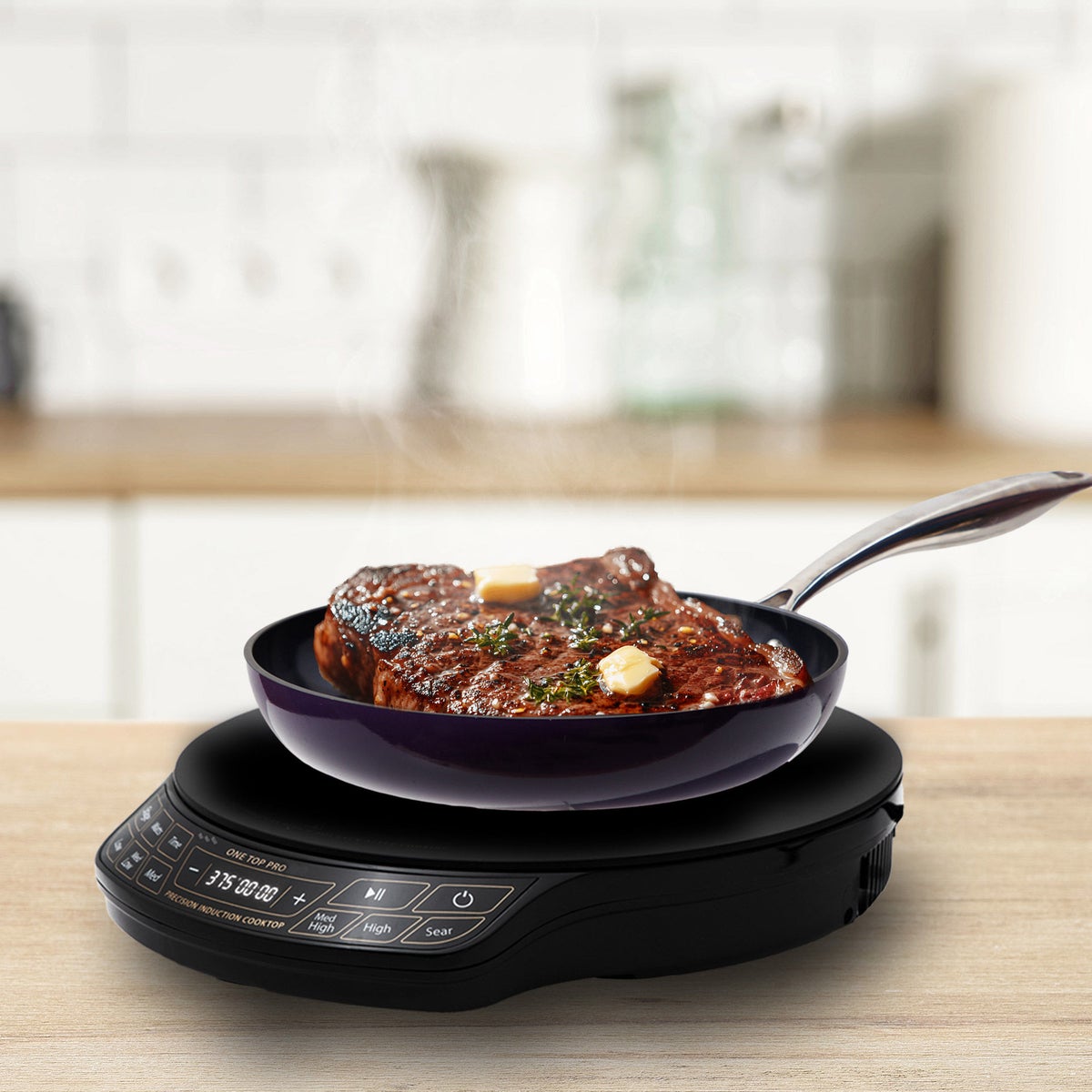 Shatter-proof ceramic glass induction cooktop