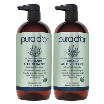 Organic aloe vera gel 2-pack for moisturizing care