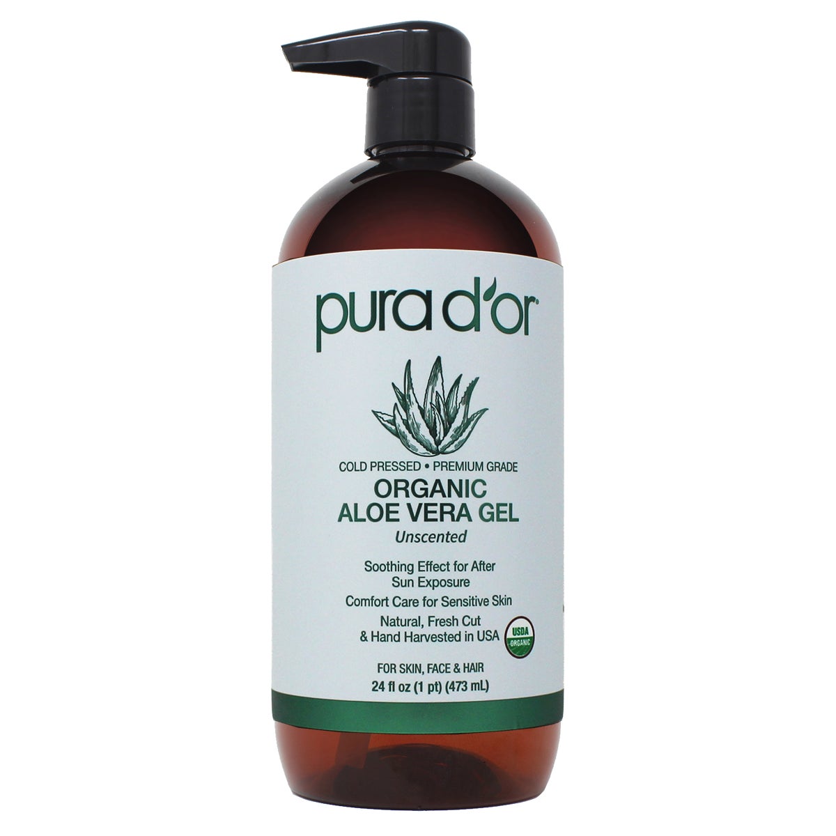 USDA certified organic aloe vera gel bottles