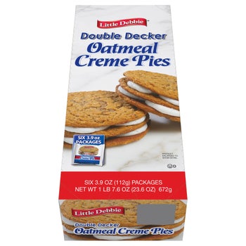 Little Debbie Double Decker Oatmeal Creme Pies 6-count snack cakes