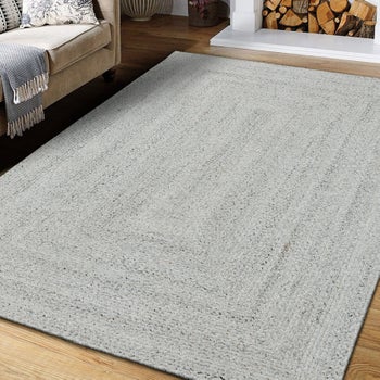 Obeetee Layla gray braided area rug 5 x 7 foot 6 inch