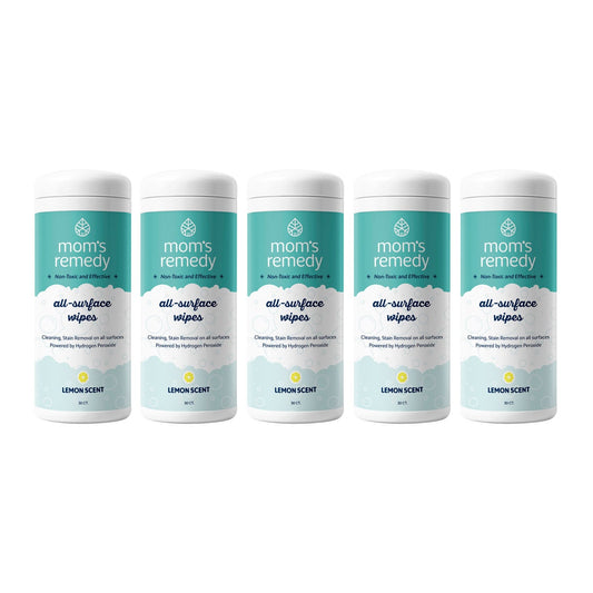MomRemedy lemon hydrogen peroxide cleaning wipes 5-pack