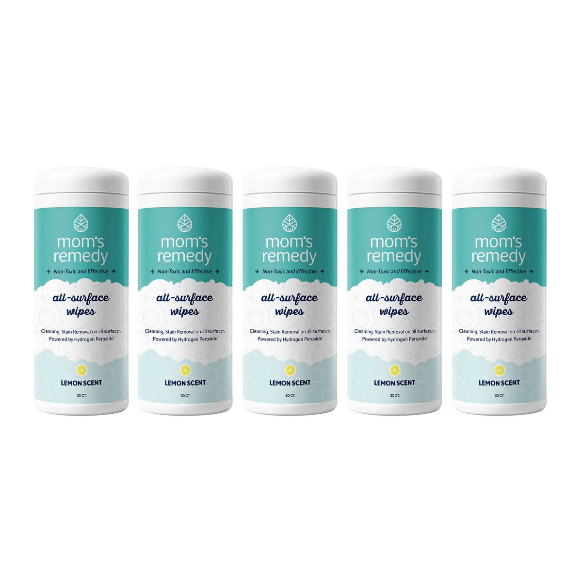 MomRemedy lemon all-surface cleaner wipes pack