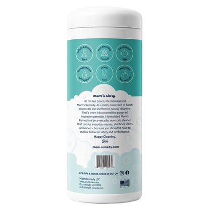 MomRemedy hydrogen peroxide cleaning wipes front view