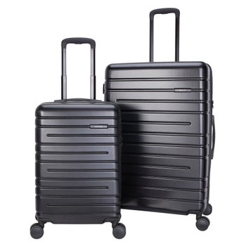 iPack 2-piece black luggage set with spinner wheels