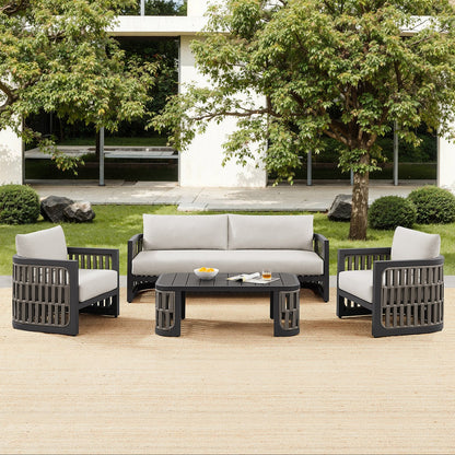 Henredon outdoor conversation set with sofa and chairs