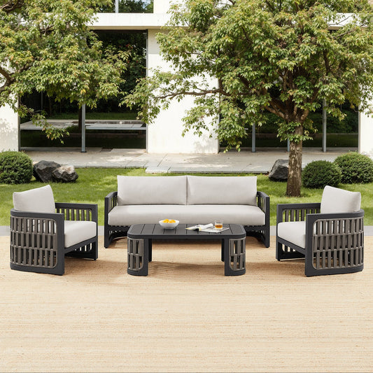 Henredon outdoor conversation set with sofa and chairs