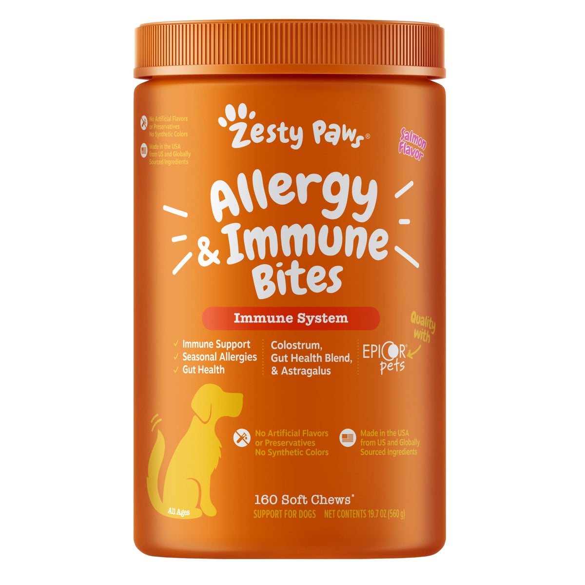 Zesty Paws salmon flavor allergy and immune chews for dogs