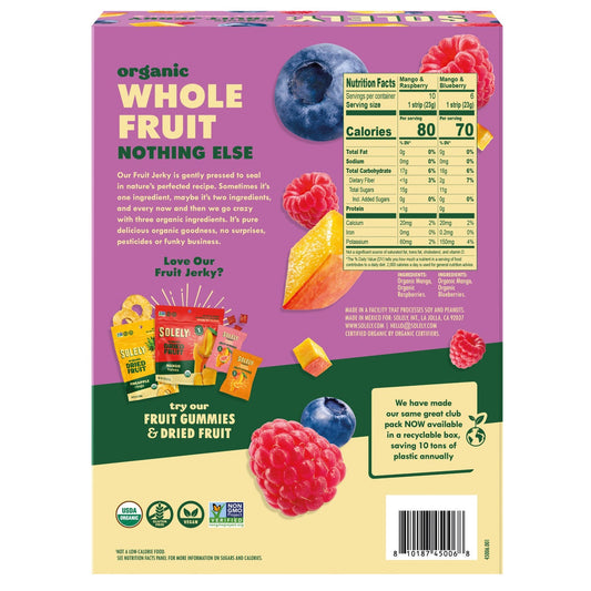 Individually packed Solely fruit jerky snack assortment