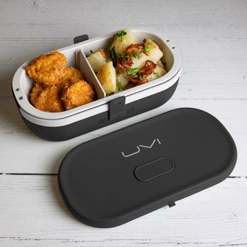 Yellow UVI Plus self-heating lunch box with UV light sanitizer