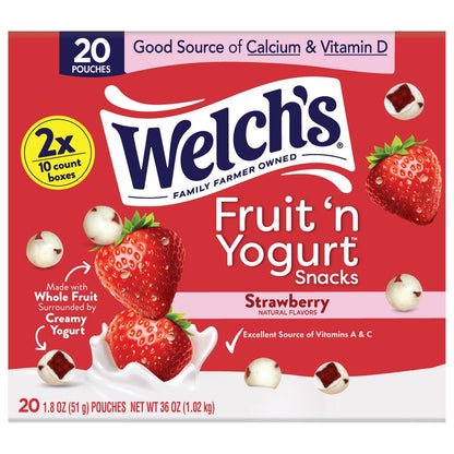 Welch's strawberry fruit and yogurt snacks 20-count