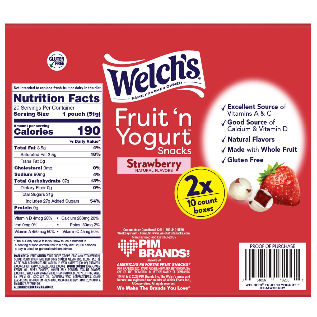 Welch's fruit and yogurt snack pouches strawberry