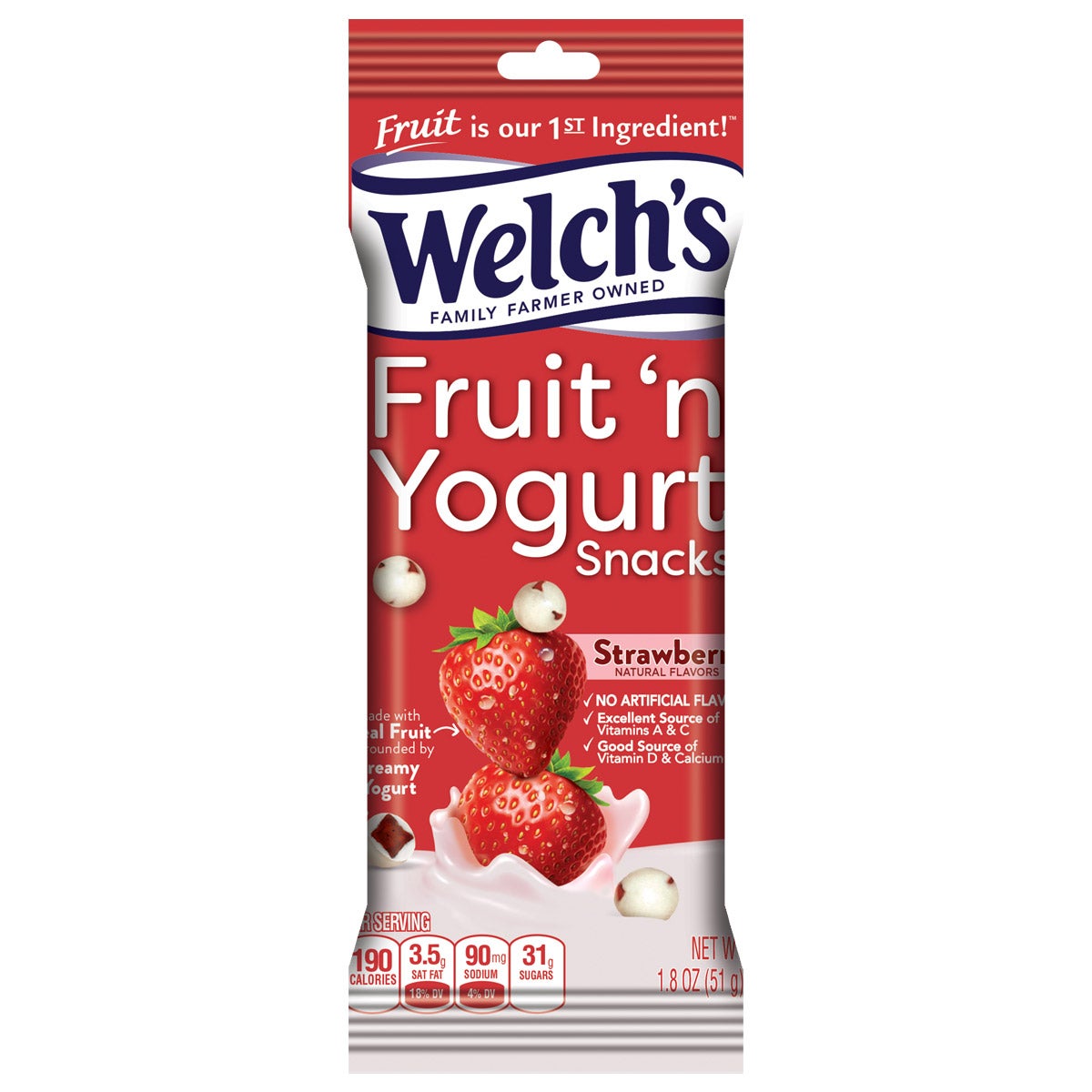 Welch's Fruit 'n Yogurt Snacks, Strawberry, 1.8 oz, 20-count