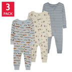 Little Me 3-pack baby sleepers in blue