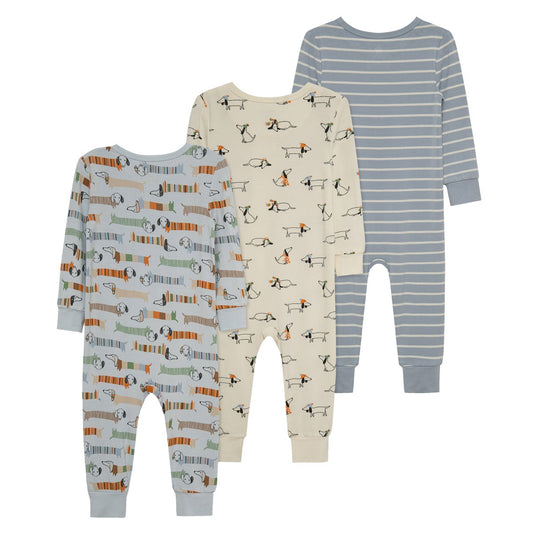 Little Me snug fit baby sleepers three-pack