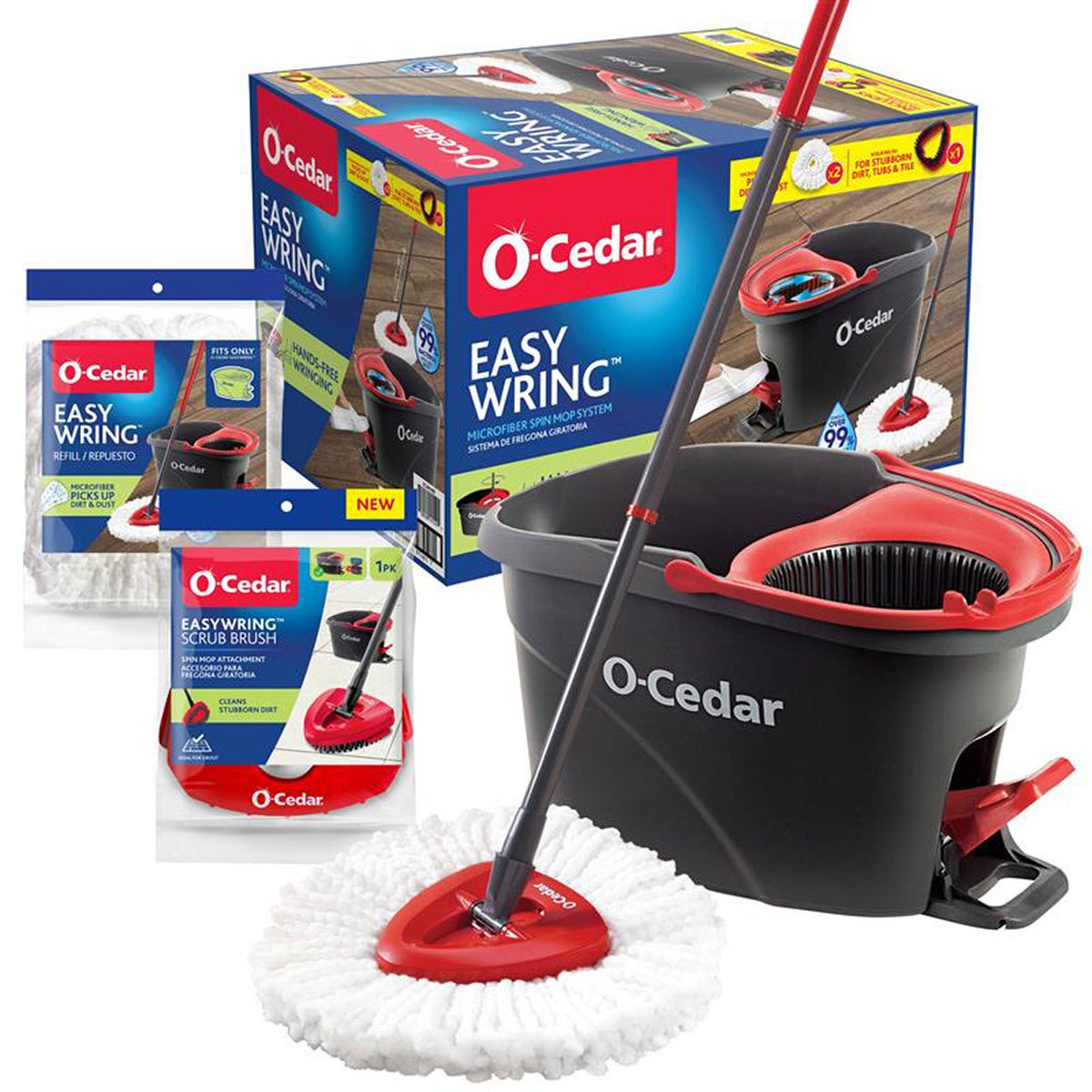 O-Cedar EasyWring spin mop and bucket system