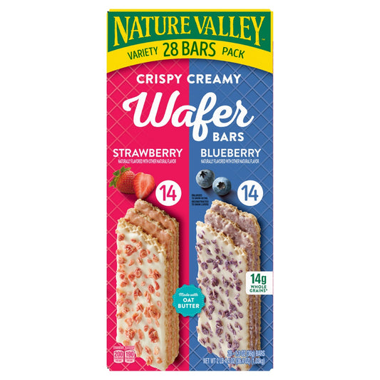 Nature Valley crispy creamy wafer bars variety pack strawberry and blueberry