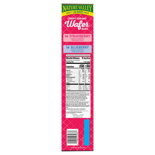 28-count Nature Valley wafer snack bars in strawberry and blueberry