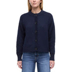 Banana Republic women's navy button-up cardigan front view