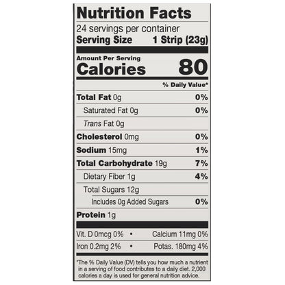 Single-ingredient mango fruit jerky snack strips