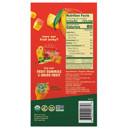 Vegan kosher mango fruit jerky by Solely