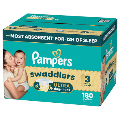 Pampers Swaddlers Ultra baby diapers front view