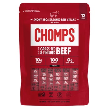 Chomps Smokey BBQ seasoned beef sticks 12-count pack