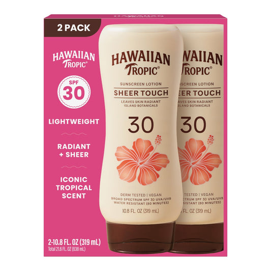 Hawaiian Tropic Sheer Touch SPF 30 lotion sunscreen 2-pack