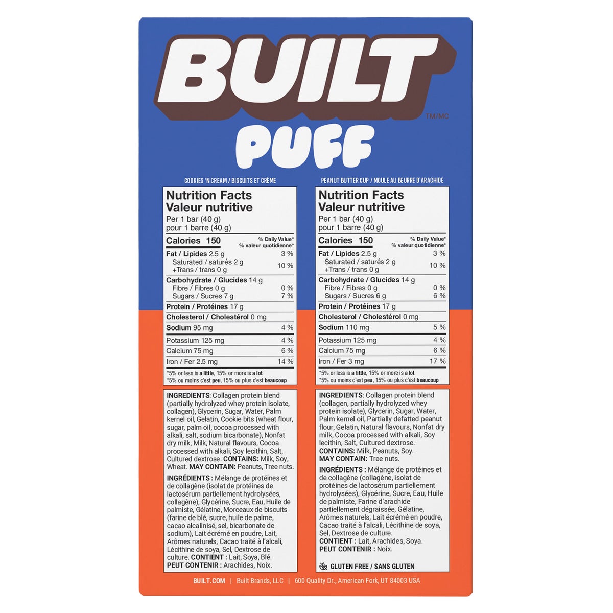 Built 14-count protein snack bars 1.41 oz each