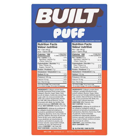 Built 14-count protein snack bars 1.41 oz each