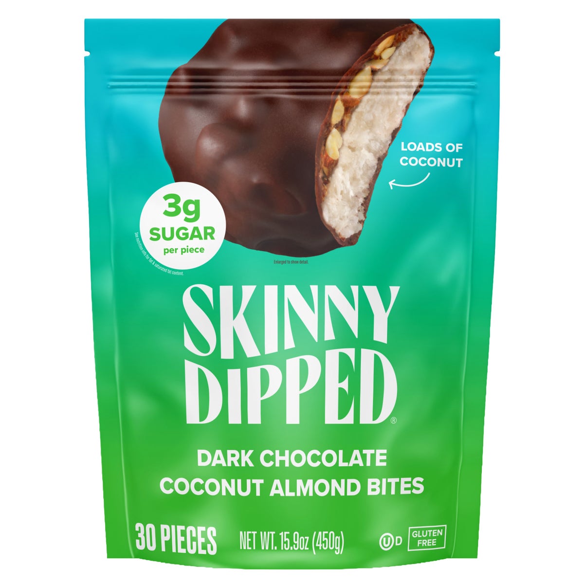 Skinny Dipped dark chocolate coconut almond bites 30-count