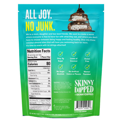 Dark chocolate coconut almond snack bites by Skinny Dipped