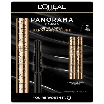 L'Oreal Paris Voluminous Panorama Mascara Blackest Black 2-pack