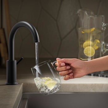 Kohler Vybe matte black beverage faucet with Aquifer+ water purification system