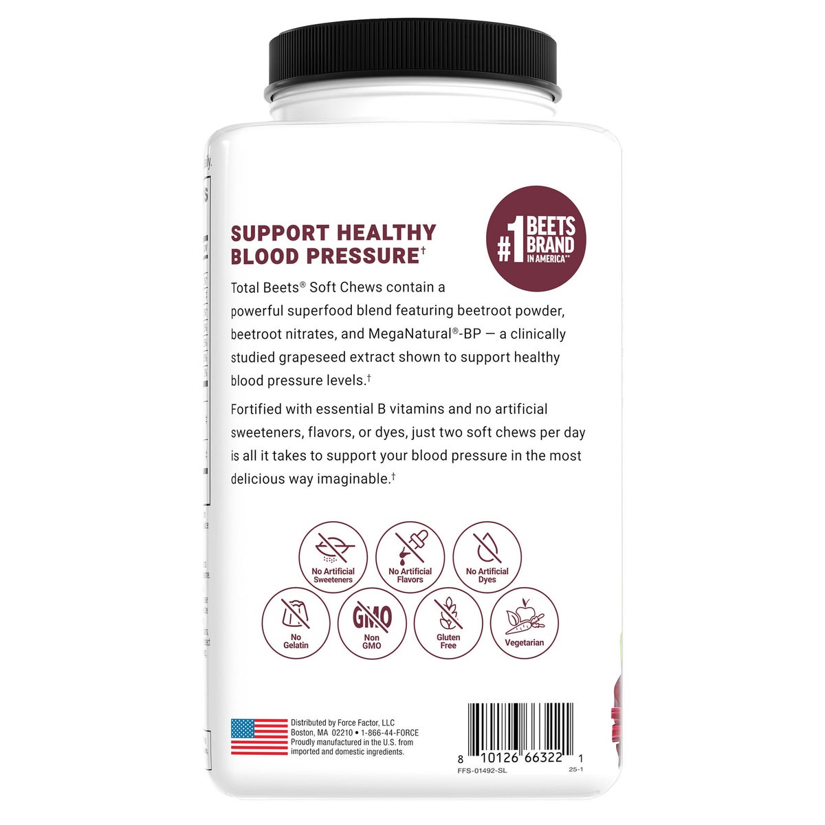 Force Factor beet supplement chews front label