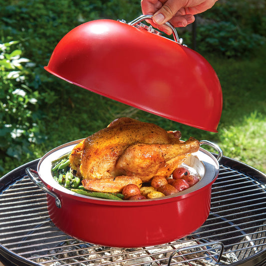 Nordic Ware deluxe kettle smoker with woodchips