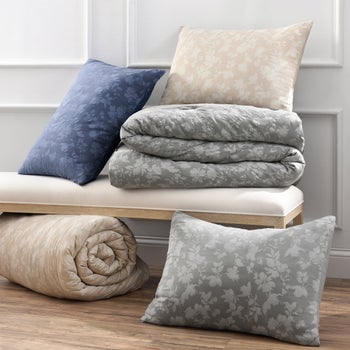 Charisma Jemma blue botanical king comforter set