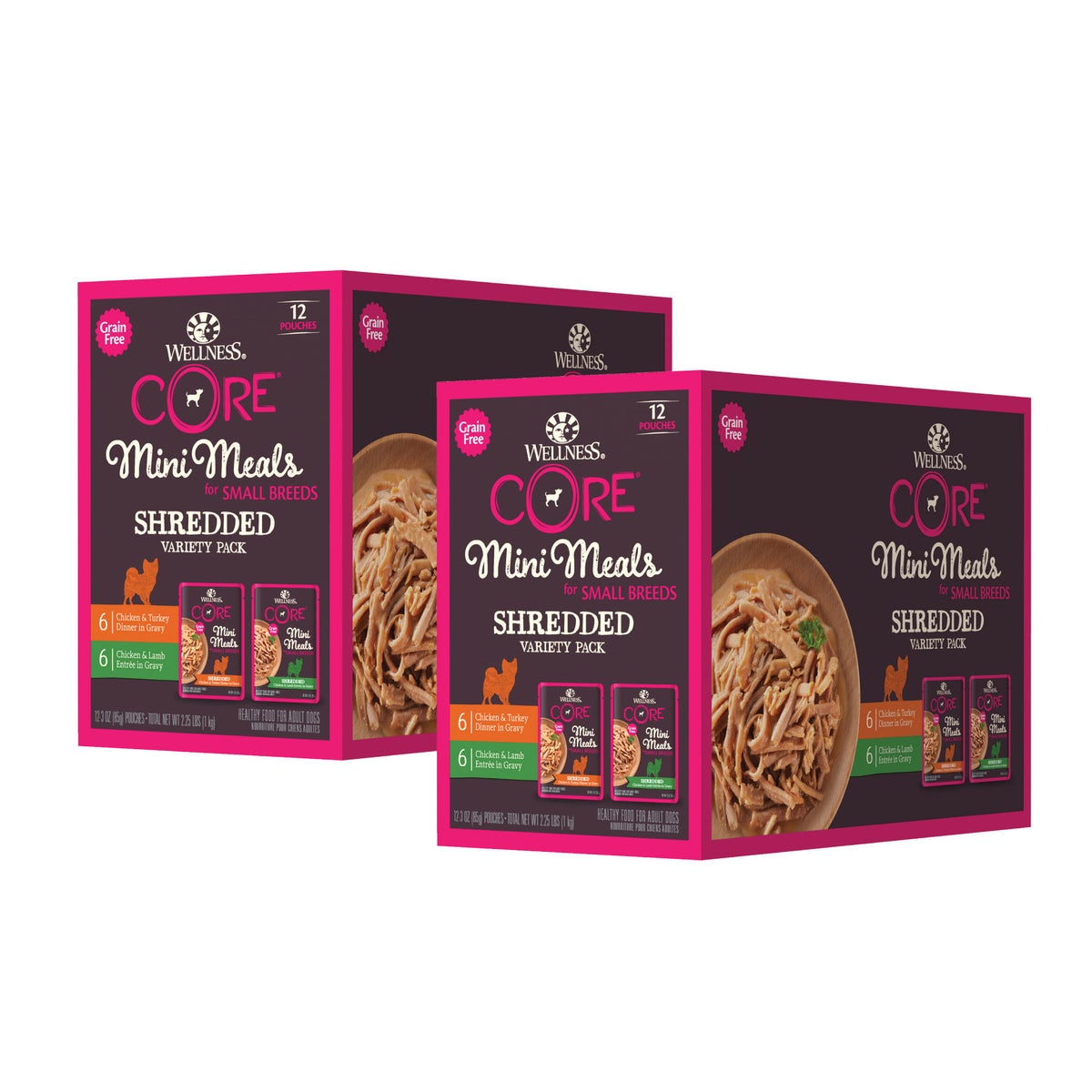 Wellness CORE Mini Meals shredded dog food variety pack