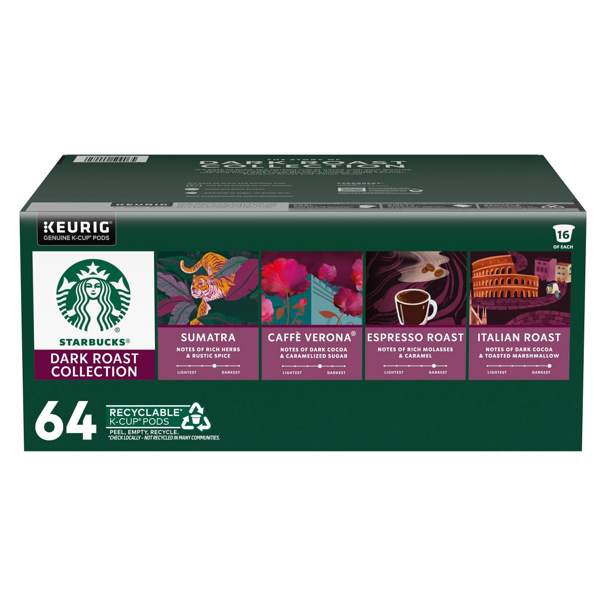 Starbucks dark roast variety pack 64-count K-Cup pods