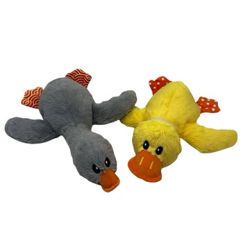 KONG Comfort Duck and Goose plush dog toy 2-count