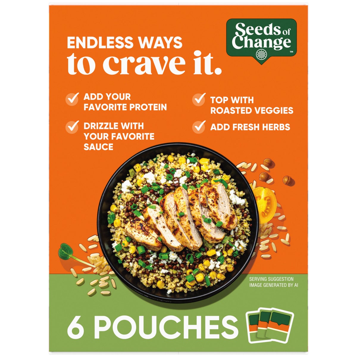 Organic grain side dish with 12g protein per serving