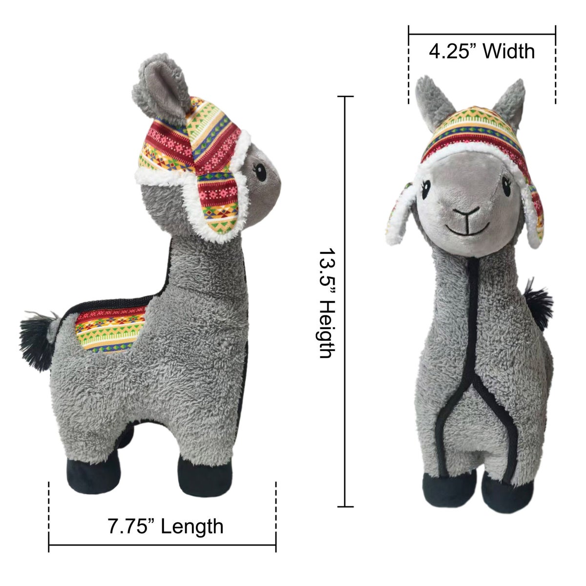 Delca llama dog toy pair for playtime